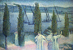 Постер Кросс Анри Coastal View with Cypress Trees, 1896 Постер Кросс Анри Coastal View with Cypress Trees, 1896