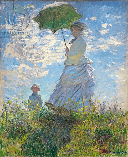 Woman with a Parasol - Madame Monet and Her Son, 1875