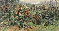 Постер Борисов Николай The Russian Cavalry Charging the German Artillery in 1915 Постер Борисов Николай The Russian Cavalry Charging the German Artillery in 1915