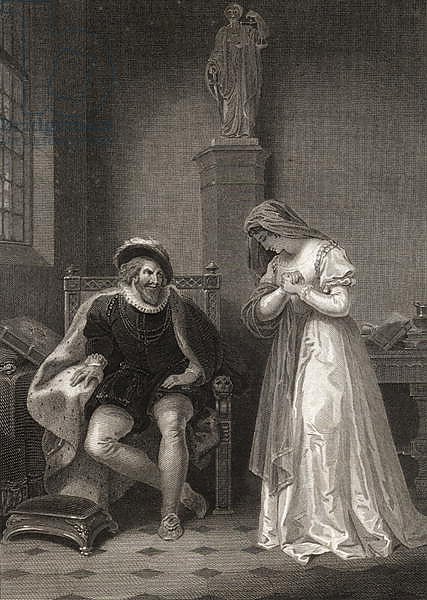 Angelo and Isabella, engraved by W.C. Wilson, from 'Measure for Measure' by William Shakespeare 1797