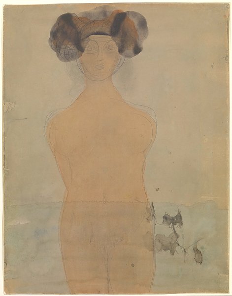 Стоящая женщина в воде