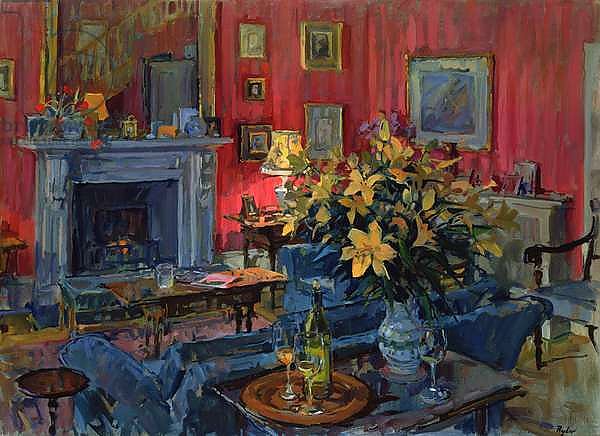 Hearth and Yellow Flowers