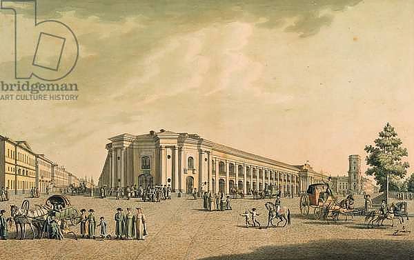 View of the Russian shops on the Nevsky Prospekt, with the house of the Duma, St. Petersburg, 1802