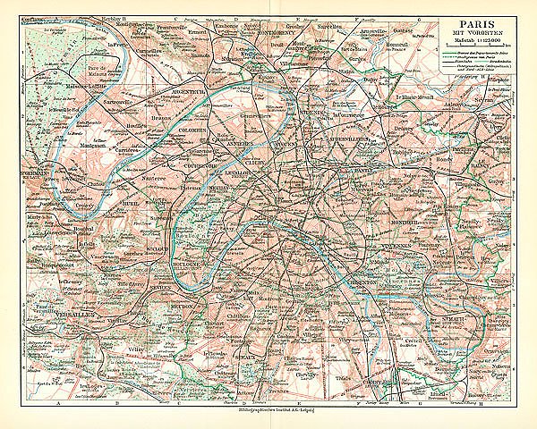 Карта Парижа с пригородами