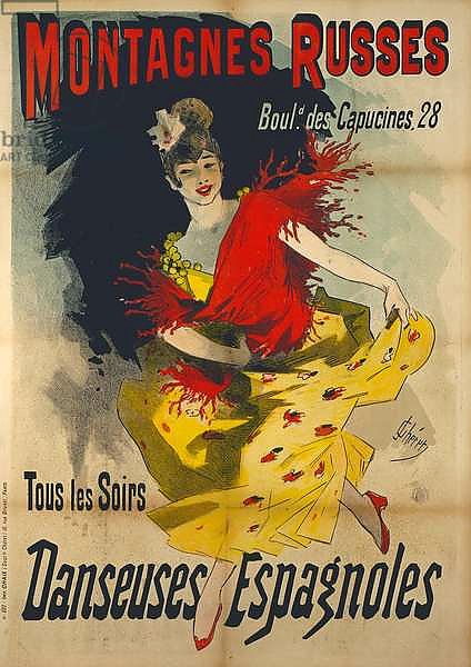 Poster advertising 'Danseuses Espagnoles' at the Boulevard des Capucines, Paris