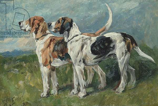 Pair of Foxhounds, 1900