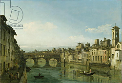 Постер Беллотто Бернардо The Arno in Florence with the Ponte Vecchio, c.1745 Постер Беллотто Бернардо The Arno in Florence with the Ponte Vecchio, c.1745
