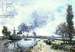 Постер Джонкинд Йохан Dutch Landscape with Windmills, 1868 Постер Джонкинд Йохан Dutch Landscape with Windmills, 1868