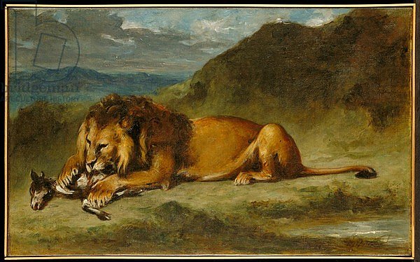 Lion Devouring a Goat, c.1850