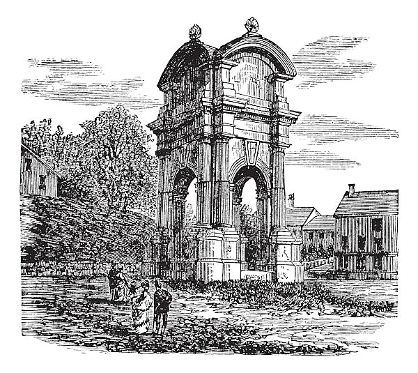 Plymouth, in Massachusetts, USA, vintage engraving