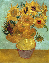 Постер Ван Гог Винсент (Vincent Van Gogh) Натюрморт: двенадцать подсолнухов в вазе, 1889 Первый вариант Постер Ван Гог Винсент (Vincent Van Gogh) Натюрморт: двенадцать подсолнухов в вазе, 1889 Первый вариант