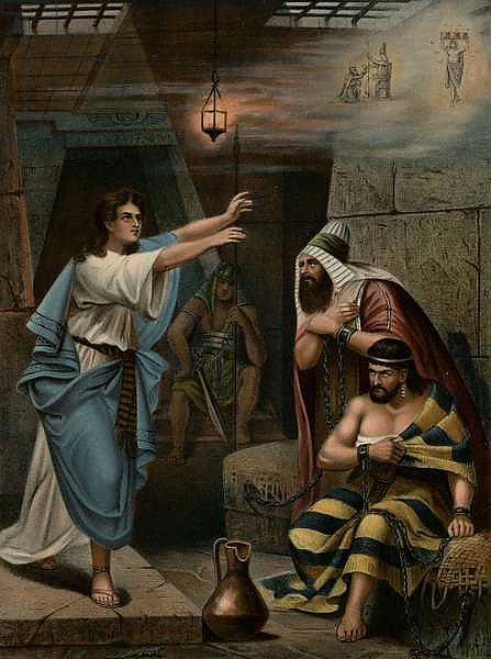 Joseph interpreting the dreams of his fellow prisoners