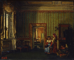 Постер Щедрин Сильвестр Interior in the House of Prince Alexander Golitsyn in Rome, 1830 Постер Щедрин Сильвестр Interior in the House of Prince Alexander Golitsyn in Rome, 1830