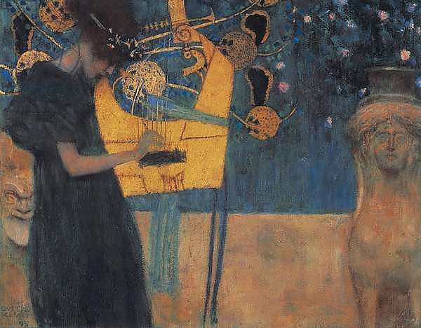 Music, 1895, by Gustav Klimt, cartoon for Stoclet Frieze, 37x44 cm