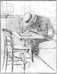 Постер Болдини Джованни Paul Cesar Helleu at a table in a cafe Постер Болдини Джованни Paul Cesar Helleu at a table in a cafe