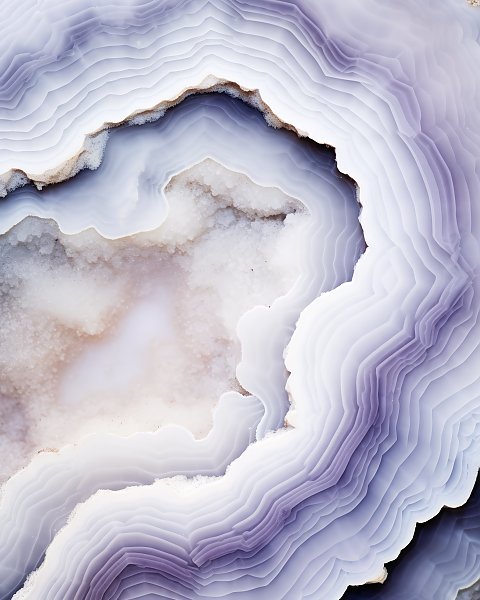 Geode of white agate stone 24