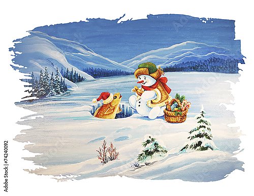 Снеговик на рыбалке