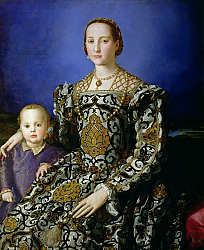 Постер Бронзино Анджело Portrait of Eleanor of Toledo and her Son, Giovanni de Medici, c.1544-45 Постер Бронзино Анджело Portrait of Eleanor of Toledo and her Son, Giovanni de Medici, c.1544-45