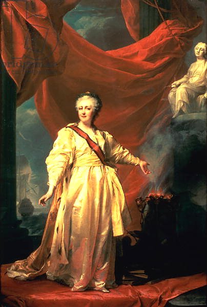 Portrait of Catherine the Great as Lawgiver in the Temple of the Goddess of Justice, early 1780s