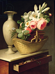 Постер Бержон Антуан Bouquet of Lilies and Roses in a Basket, 1814 Постер Бержон Антуан Bouquet of Lilies and Roses in a Basket, 1814