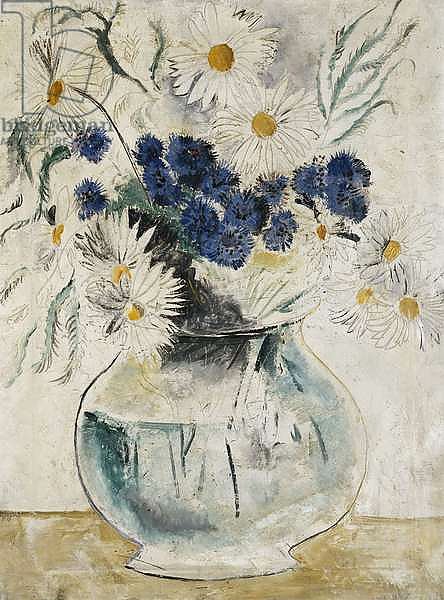 Daisies and Cornflowers in a Glass Bowl, 1927