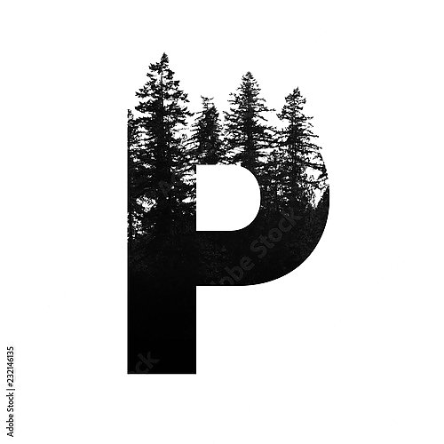 Буква P с лесом
