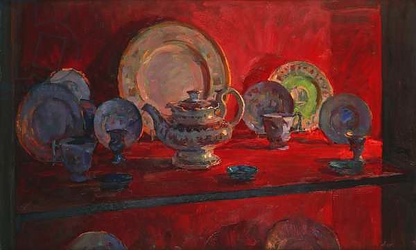 Red Alcove with Teapot