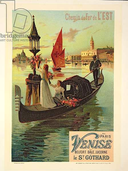 Reproduction of a Poster Advertising the Eastern Railway from Paris to Venice