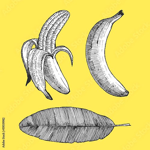 Бананы на желтом фоне