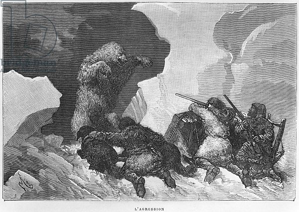 Attack, illustration from 'Expedition du Tegetthoff' by Julius Prayer