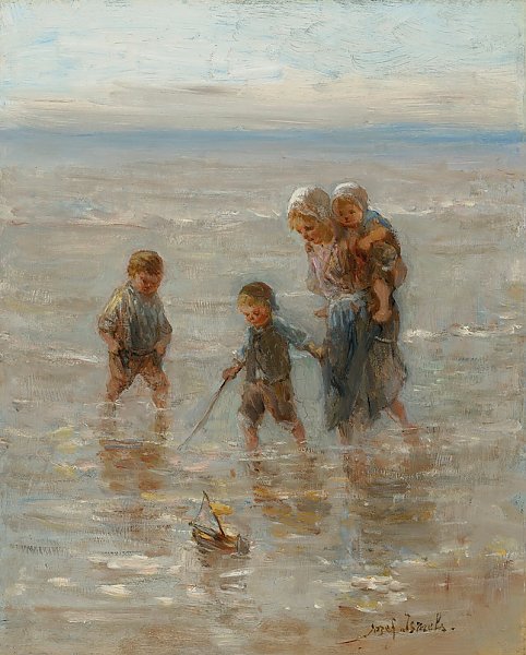 Kinderen der Zee; Children playing in the surf
