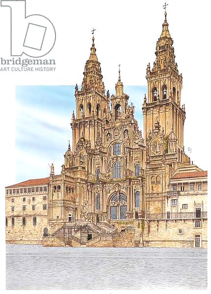 Santiago de Compostela. Western façade. Spain