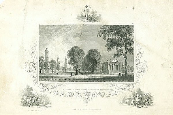 Yale College & State House, Newhaven, Connecticut 1