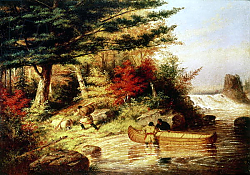 Постер Криегофф Корнелиус Indians transporting furs through the Canadian wilderness, 1858 Постер Криегофф Корнелиус Indians transporting furs through the Canadian wilderness, 1858