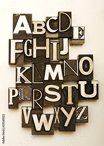 Алфавит на типографских литерах