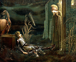 Постер Берне-Джонс Эдвард The Dream of Sir Lancelot at the Chapel of the Holy Grail, 1896 Постер Берне-Джонс Эдвард The Dream of Sir Lancelot at the Chapel of the Holy Grail, 1896
