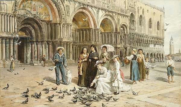 The Pigeons of St. Mark's, Venice, Italy, 1876