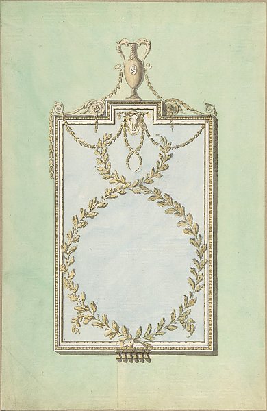 Design for a Mirror Surmounted by a Vase