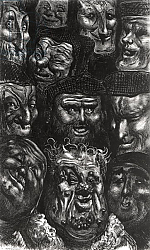 Постер Доре Гюстав Eleven grotesque faces from 'Les Contes Drolatiques' by Honore de Balzac engraved by Predhomme Постер Доре Гюстав Eleven grotesque faces from 'Les Contes Drolatiques' by Honore de Balzac engraved by Predhomme