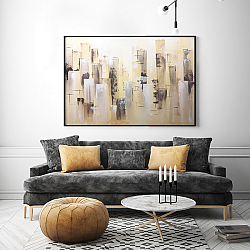 «Желтый город» в интерьере в классическом стиле над комодом