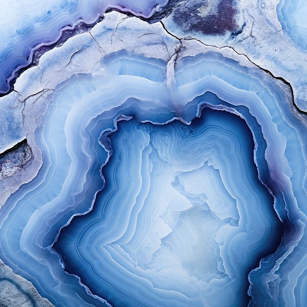 Geode of blue agate stone 8