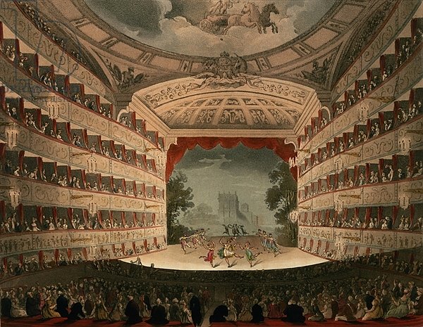 New Covent Garden Theatre, 1810, from 'Ackermann's Microcosm of London'