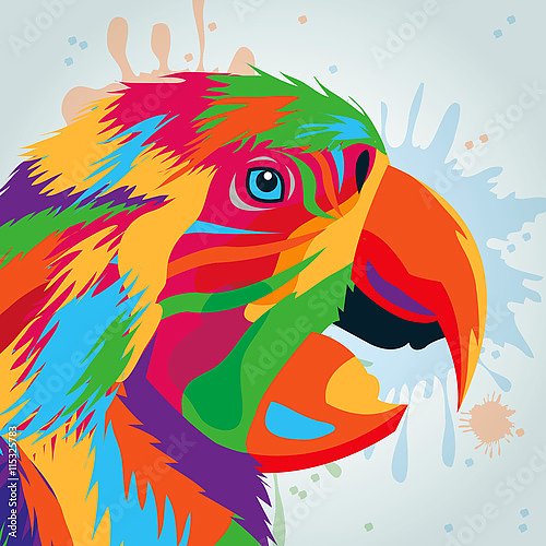 Цветной попугай, портрет
