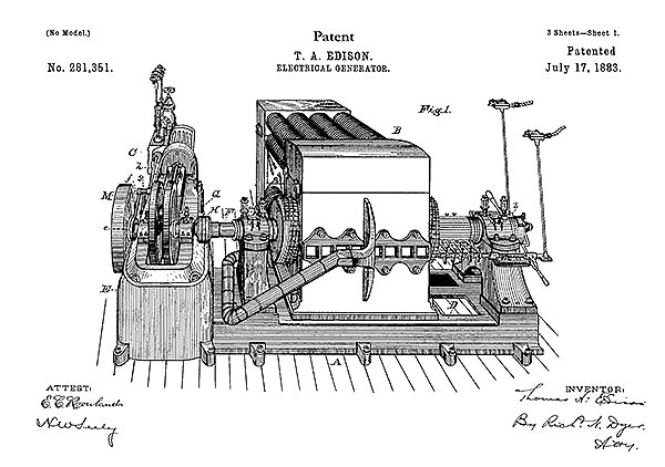 Патент эдисона. Генератор Эдисона. Патенты Эдисона. Постер патент.