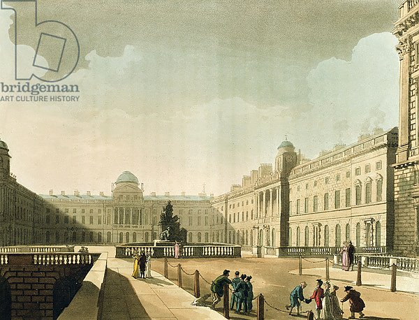 Somerset House, the Strand from Ackermann's 'Microcosm of London' Vol III, Published in 1809