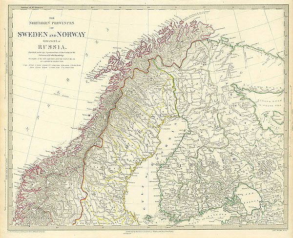 Северные провинции Швеции и Норвегии и часть Росии, 1834 г. 1