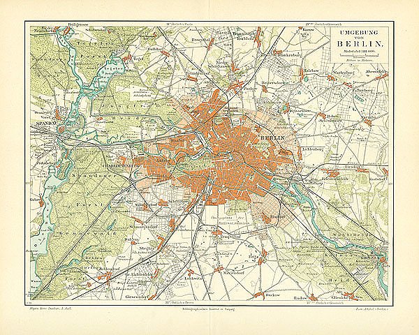 Карта окрестностей Берлина, конец 19 в. 1