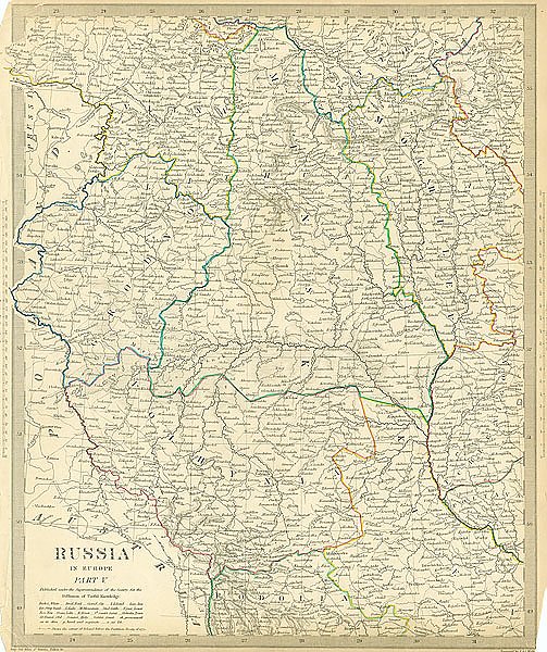 Карта Россия в Европе, часть V, 1835г.