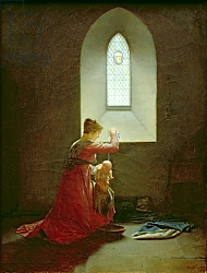 Постер Малле Жан-Батист Genevieve of Brabant Baptising her Son in Prison Постер Малле Жан-Батист Genevieve of Brabant Baptising her Son in Prison