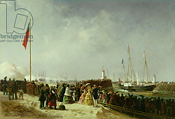 Постер Бентабоул Луи The Departure of the Steam Packet at Boulogne Постер Бентабоул Луи The Departure of the Steam Packet at Boulogne